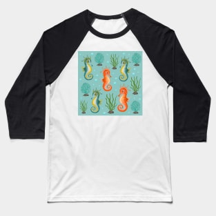 Seahorse Pattern 1 Baseball T-Shirt
